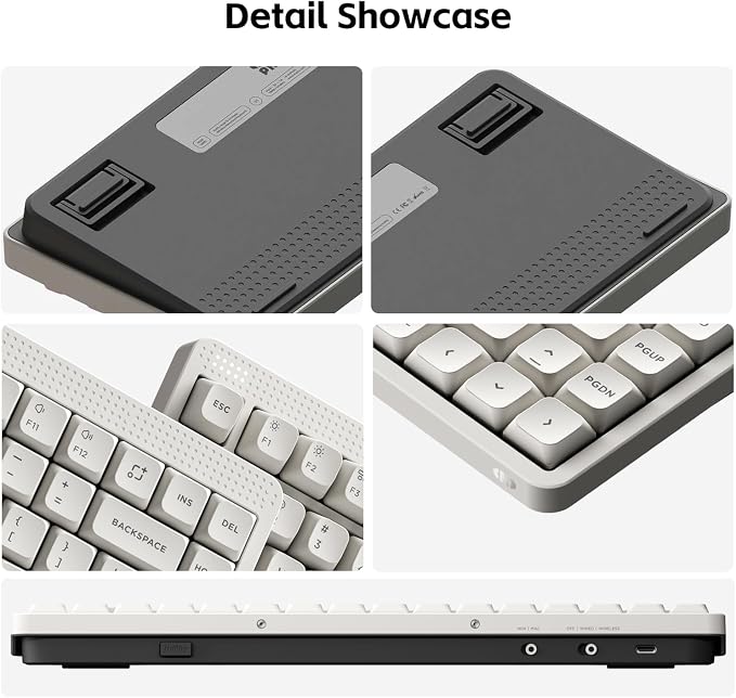 nuphy Node75 Wireless Mechanical Keyboard, 75% Hot Swappable Custom Low Profile Keyboard, 84 Keys Ergonomic Gaming Keyboards, Supports Touch Gestures, PBT Keycaps, RGB Backlit, Bluetooth/2.4GHz/USB-C