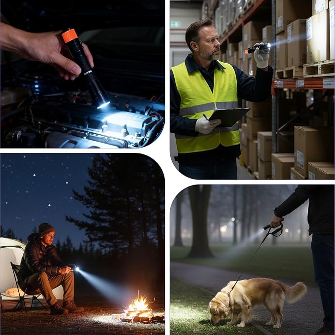 KunHe 180 Lumen LED Portable Rechargeable Pen Flashlight 2-Pack Waterproof Pocket Flash Light Single Mode Easy to Use with Clip Suitable for Inspection Camping and Daily Use