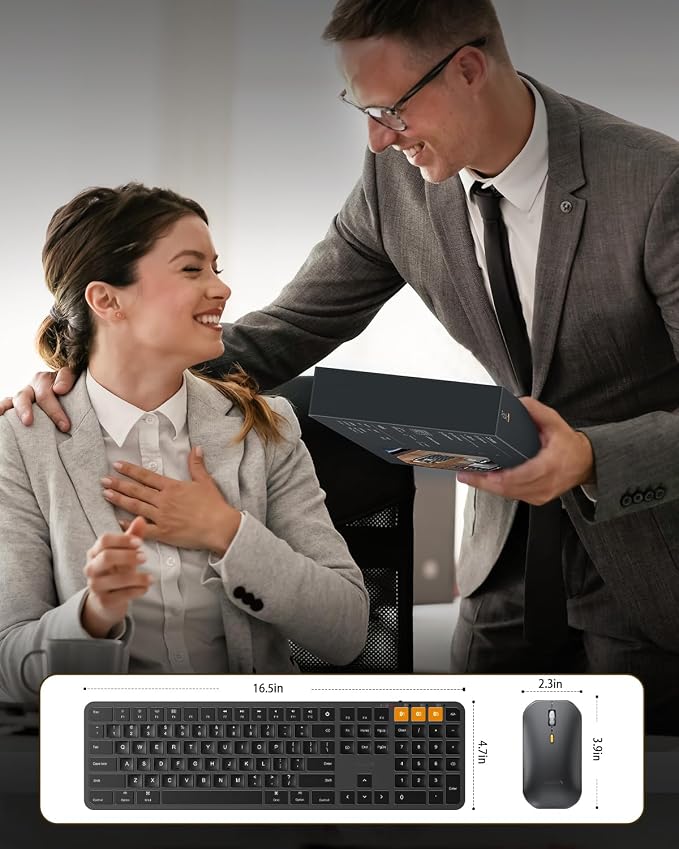 ProtoArc Backlit Bluetooth Keyboard and Mouse for Mac, KM100-A Full Size Wireless Keyboard Mouse for Mac, Multi-Device, Rechargeable, No USB, for MacBook Pro/Air, iPhone, iPad, Space Black
