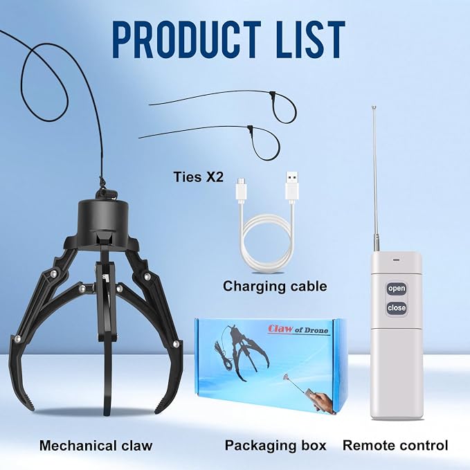 Drone Grasping & Airdrop System - Mantis Mechanical Claw Hook Grabber with Payload Release Compatible with Dji Mavic 3 Classic/Pro/Air 3S/2S/Mini 4 Pro/3/2 SE, Intelligent Transport Delivery Kit for Rescue, Fishing, Fixed-Point Drop Accessories