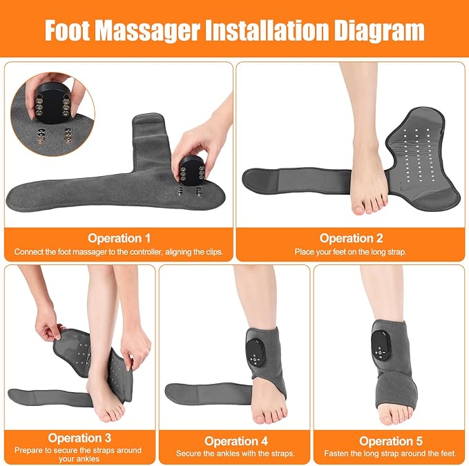 Foot Renew Massager for Neuropathy, with Red Light Therapy for Ankle, Infrared Neuropathy Foot Massager with Heat, 8 Massage Modes, 20 Intensity Levels,Ankle & Body Massager 1pack