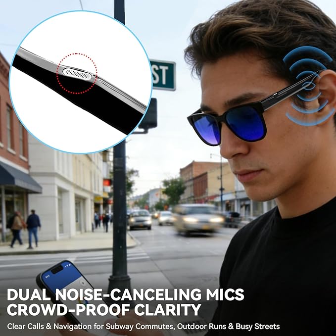 2026 Smart Audio Glasses with Electrochromic Lenses, Adjustable Tint Sunglasses for Driving,Travel,Daily Use,Open Ear Bluetooth 5.4, AI Translation, Premium Tech Gadget Gift for Men Women