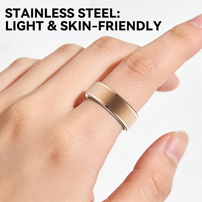 Smart Ring for Women Men,Fitness Ring with 24/7 Activity Tracking,Stress,Sleep Monitoring,No APP Subscription Fees,Compatible with iOS & Android, HarmonyOS Rose Gold, 12#