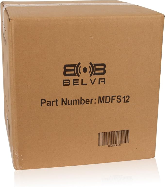 BELVA MDFS12 Single 12" Sealed 3/4" MDF Black Carpeted Subwoofer Box/Enclosure (1.0 Cubic ft)