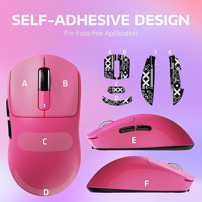 MANBASNAKE × ATTACK SHARK X3 Wireless Gaming Mouse, 49g Lightweight Triple Mode Ergonomic Computer Mouse, PAW3395 26K DPI Sensor,200h Battery Life, Griptape Programmable Buttons for PC/Mac/Win (Berry)
