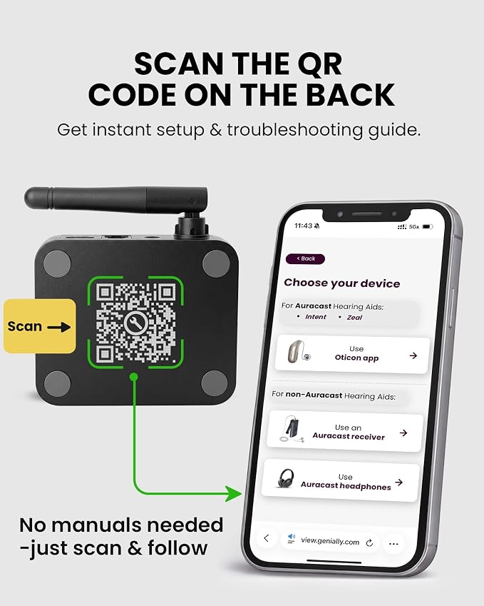 Avantree Audikast 4 - Auracast & Bluetooth TV Transmitter for Headphones & Selected Hearing Aids, aptX Adaptive & HD, Optical & AUX Output, Future-Ready & Upgradeable