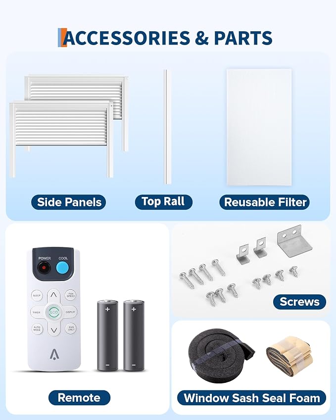 8000 BTU Window Air Conditioner with WiFi, 3 in-1 Energy Saving Window AC Unit with Remote & App Control & Timer Function & Easy Install Kit, Cools 350 Sq.Ft. for Bedroom, Living Room, White