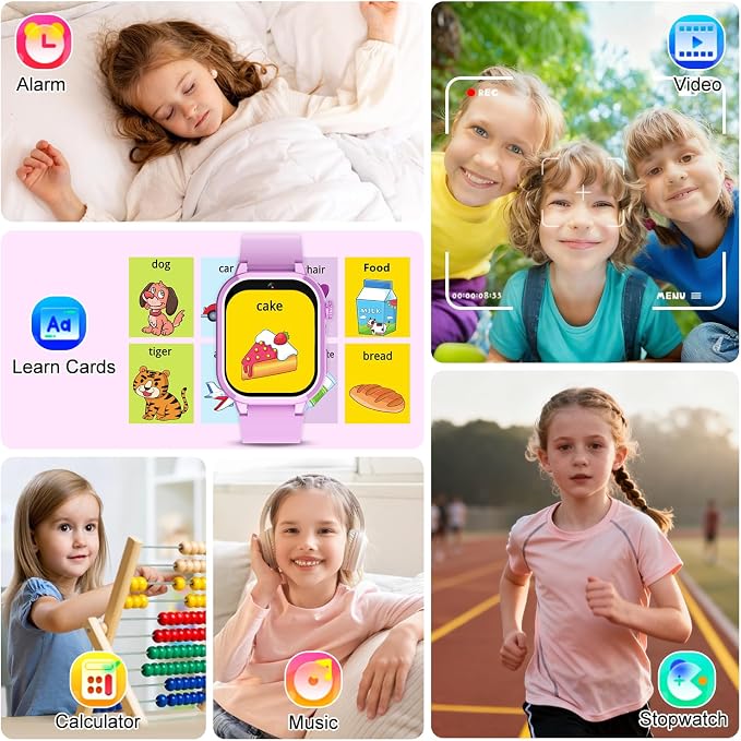 MOFGDNI Smart Watch for Girls - Kids Watch with 39 Games, Built-in Camera, Video Recorder, Alarm, Calculator, Pedometer & Various Wallpapers – Toys for Ages 4-12 Years Old Birthday