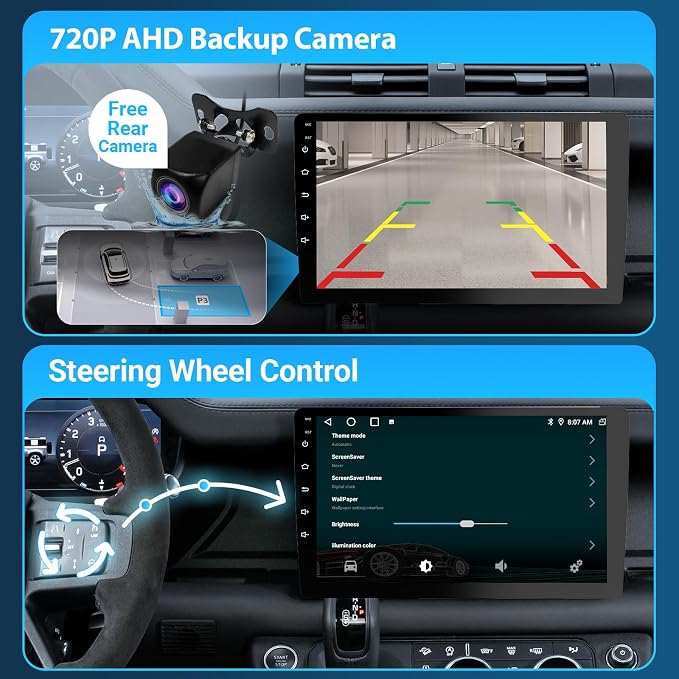 Haudio 9" Double Din Car Stereo - 2+64GB Wireless Apple CarPlay & Android Auto, HD Touchscreen Car Radio with Backup Camera,Car Accessories, GPS Navigation