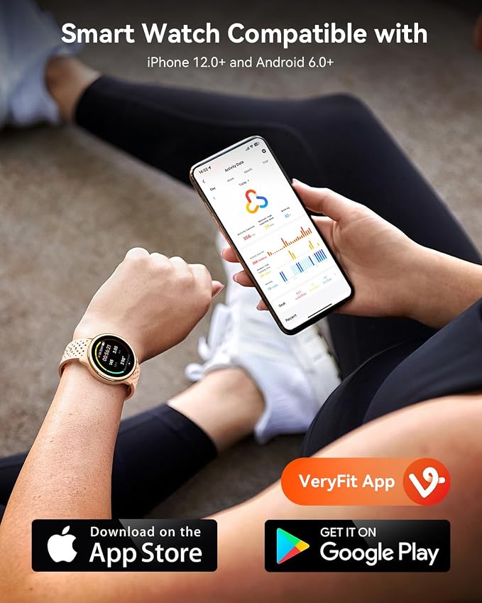 Quican Smart Watch for Women & Men, Compatible with iPhone & Android | Fitness Tracker with Bluetooth Calling, AMOLED Display, Heart Rate & Sleep Tracking, 2 Bands, Perfect Smart Gift