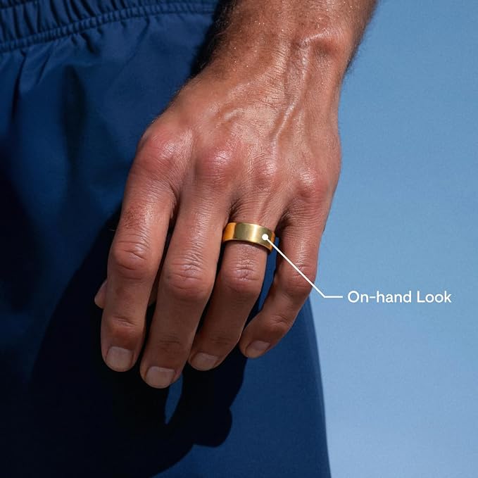 QALO Slim Smart Ring – Size Before You Buy – No Subscription Fee – Titanium Fitness Tracker, Tracking for Sleep, Steps, HRV, Women’s Health, iOS & Android Compatible (Gold, Size 06)