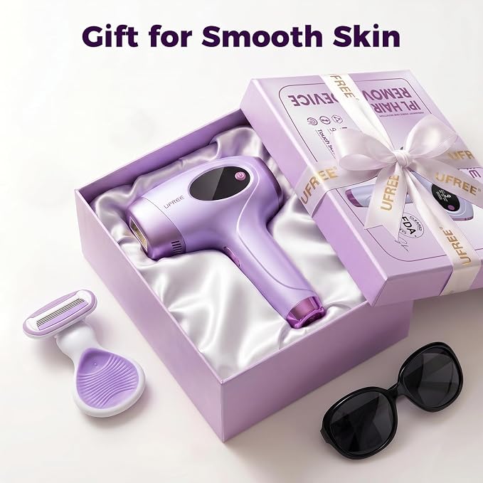 Ufree IPL Hair Removal Device, Full Body for Women Men at Home, Long-Lasting & Painless, 20J & 3 Smart Modes, 990k Flashes, Hair Remover for Armpits Legs Arms Face Bikini Line (Purple)