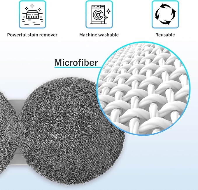 10 Pieces Microfiber Replacement Pads for W2/W3/X1 Window Cleaners, Reusable, Machine Washable (10)
