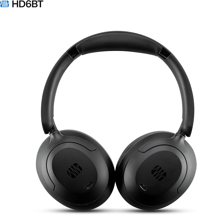 PreSonus Eris HD6BT — Over-Ear Closed-Back Wireless Headphones, Bluetooth, ANC Noise Cancelling, Up to 60 Hours Battery Life, Studio Headphones for Mixing, Monitoring, Recording, Eclipse Black