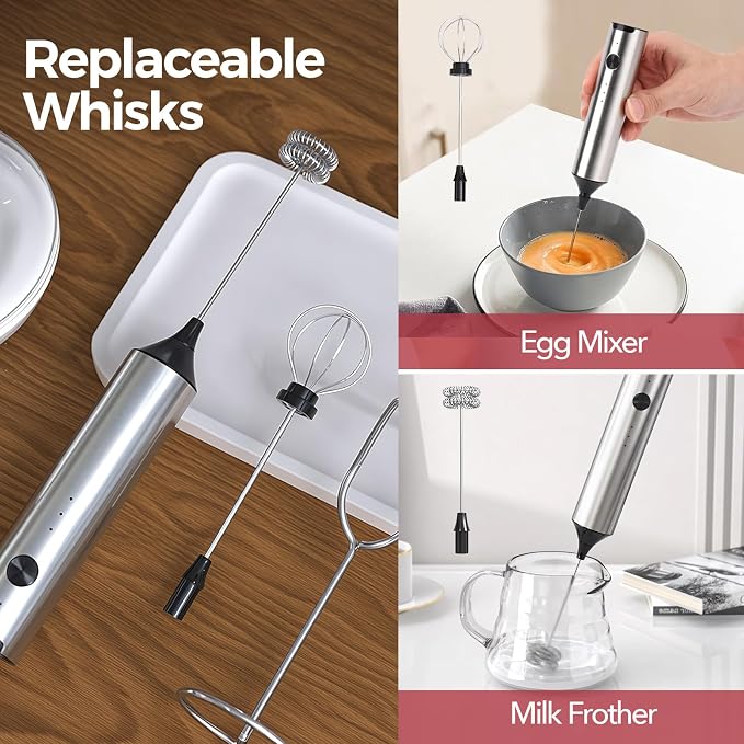 YARRAMATE Electric Can Opener and Rechargeable Milk Frother Wand with Stand