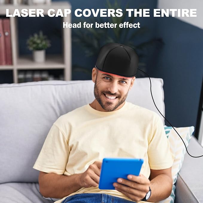 Laser Cap, FDA Cleared Red Light Therapy for Hair Growth | Laser Hair Growth Cap,Wavelength 650nm,Full scalp laser coverage,promote hair growth in women and men