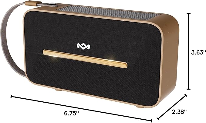 House of Marley Rise Up Solar Bluetooth Speaker, IP67 Waterproof, 14H Playtime, Solar Charging, Quick Charge, Eco-Friendly Recycled Materials, Bamboo Design & Bottle Opener (Signature Black)