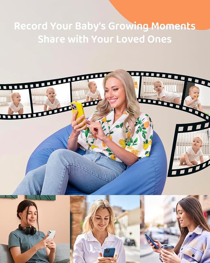 ARENTI 4MP Baby Monitor with Camera and Audio, 5G WiFi 5" Split Screen, Free App, Colorful Night Lights, Smoothing Lullabies, Cry&Motion Detection, Temp&Humidity Senor, Local Storage