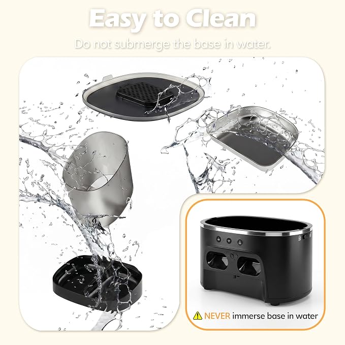 Automatic Cat Feeder with Camera, Automatic Dog Feeder Dry Food, 8L Dual Hopper Auto Cat Food Dispenser, 1080P HD Video with Night Vision/2-Way Audio/APP, 5G WiFi Pet Feeder with Low Food Tray-Black
