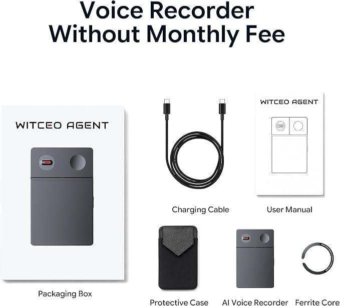 AI Voice Recorder with Real-Time AI Chat & Auto Transcribe – App-Controlled Audio Recorder with AI Noise Cancellation, One-Click to Generate PPT/Mind Map, 64GB Digital Note Taker for Meeting Lecture