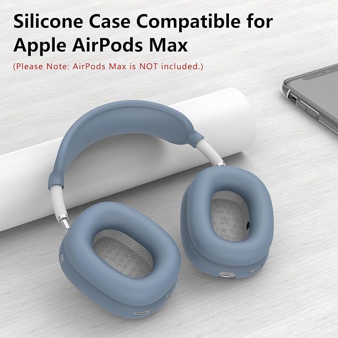 Silicone Case Cover for AirPods Max Headphones, Ear Pad Case Cover/Ear Cups Cover/Headband Cover for AirPods Max 2/1 (2026/2024/2020)(USB-C/Lightning), Accessories for Apple AirPods Max 2, Lavender