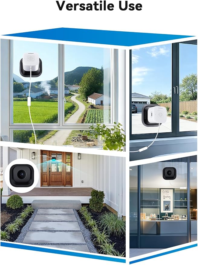 Outinput 3MP 2K No Drill Window Security Camera, 2.4G&5GHz Surveillance Camera with Adjustable View Angle Mount, AI Color Night Vision, Person and Motion Detection, 24/7 Recording, Anti-Glare (2-Pack)