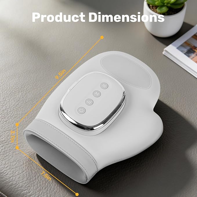 Hand Massager with Heat and Compression, 2026 Professional Cordless Electric Hand Massager with 3 Massage 5 Compression 3 Temperatures Suitable for Wrists and Fingers (White)