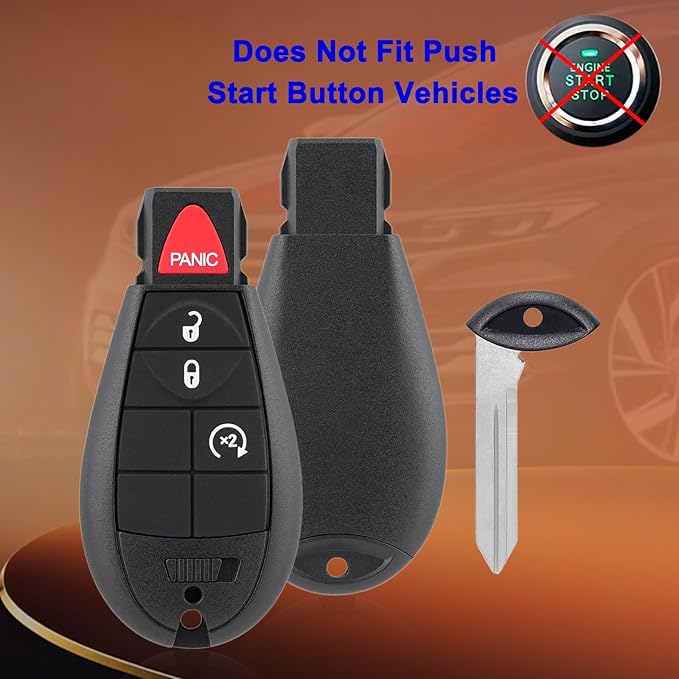 IYZ-C01C DIY Remote Key Fob Replacement Kit for 2008 2009 2010 2011 2012 Dodge Ram 1500 2500 3500 Grand Caravan Chrysler Town Country Jeep Grand Cherokee with Easy Simple Key OBD Tool