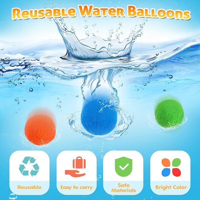 25Pcs Reusable Water Balloons with 2pcs Bow and Arrow for Kids, Pool Beach Water Fight Equipment for Boys and Girls, Outdoor Summer Toys for Kids Ages 3-12