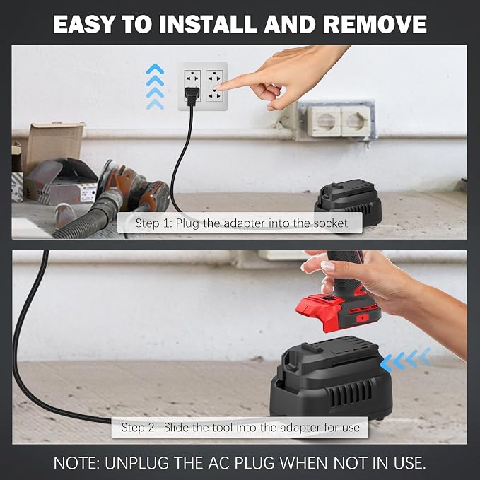 New Version 120V AC to 20V DC Converter, 500W Power Adapter Compatible with Craftsman 20V V20 Cordless Tools, 5.91 FT Cord Wired to Wireless Transformer Plug