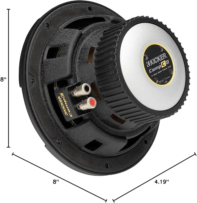 KICKER 50CWCD84 CompC 8" Subwoofer Dual Voice Coil 4-Ohm