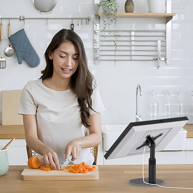 Tiltable Stand for Echo Show 21 and Show 15 (1st, 2nd Gen), Rotatable Table Holder for Alexa 21, Metal Desktop Base for Echo 15