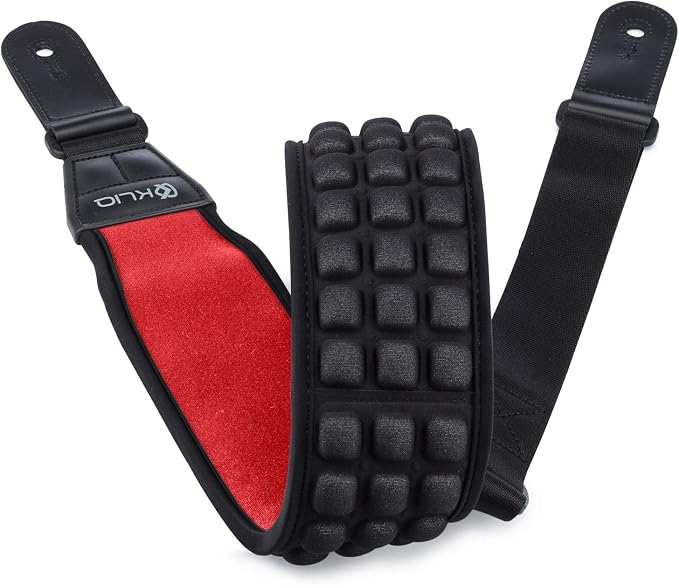 KLIQ AirCell Guitar Strap for Bass & Electric Guitar with 3" Wide Neoprene Pad and Adjustable Length