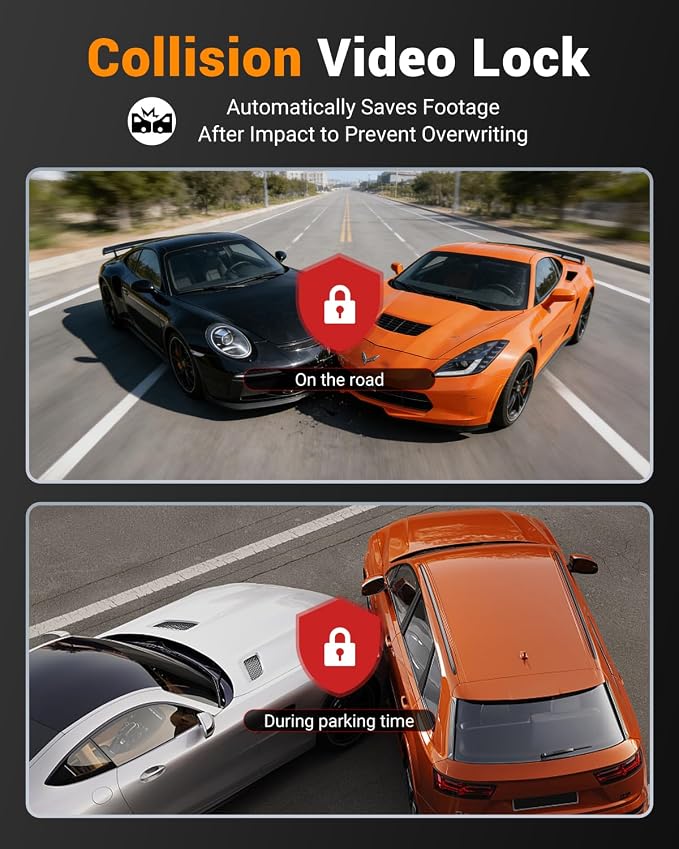 4K Dual Dash Cam with WiFi GPS, Voice Control, 4K+1080P Front and Inside Car Camera, UHD Night Vision, Dash Camera for Cars with 3" IPS Touch Screen, 24H Parking Mode, G-Sensor, 32GB Card