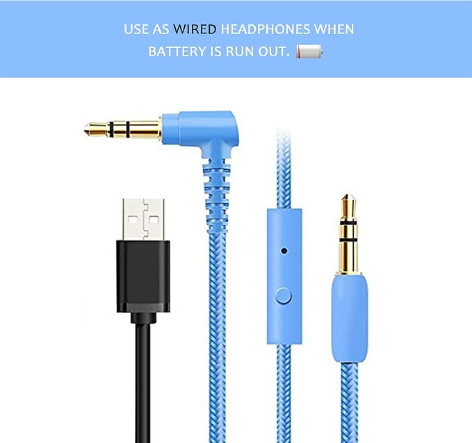 Riwbox Kids Headphones, CT-7S Cat Ear Bluetooth Headphones with LED Light, 85dB Volume Limiting, Over Ear with Microphone for Laptop/PC/TV (Blue & Green)
