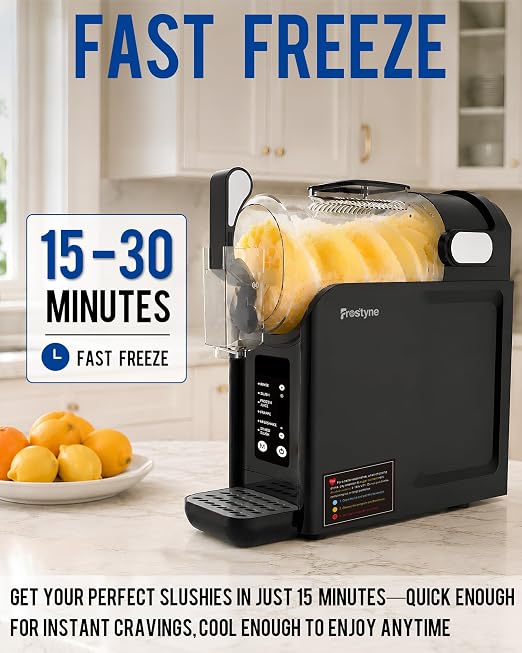 88oz Slushie Machine for Home with No Ice Needed, 5 Preset Programs, Self-Cleaning Function, Quiet Operation, Perfect for Making Frozen Margaritas, Milkshakes, Smoothies, Frappes,Black