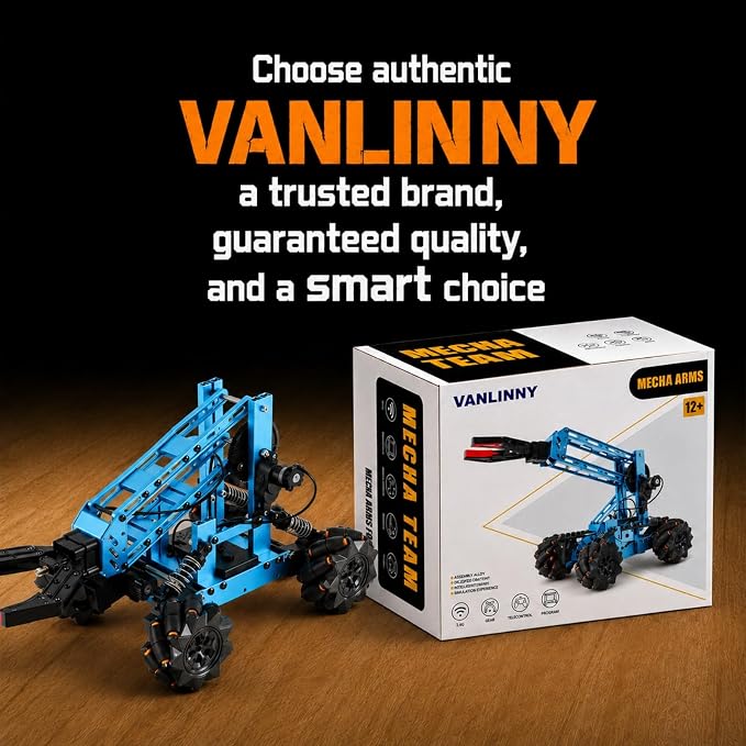 VANLINNY Robot Arm,STEM Project for Boys Age 8-12,Robotic Kit for Aged 12-16,Educational Science Kits for Kids,Building Experiment Robotics Set Project Gifts for 8 9 10 11 12 Years Old Teens.