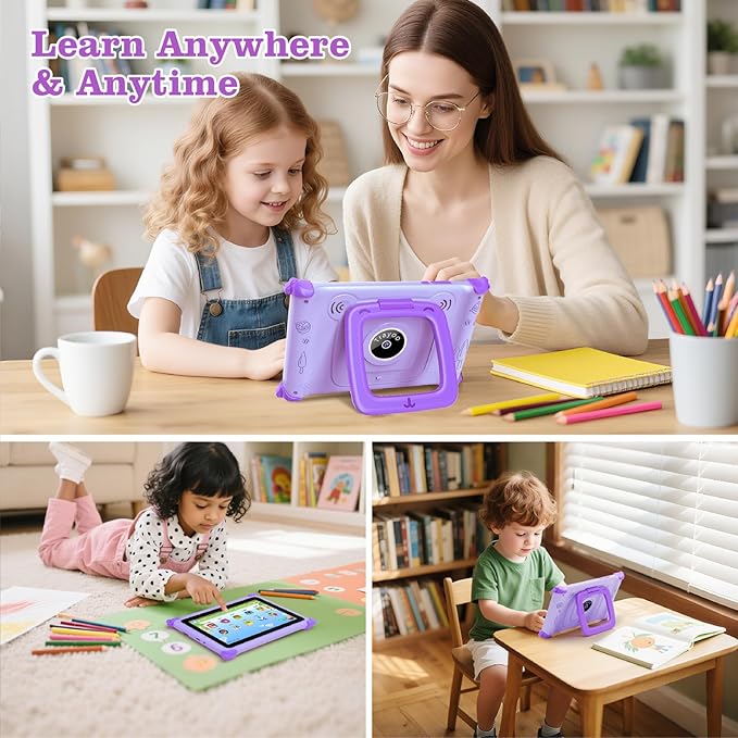 Trayoo Kids Tablet, 7IN Toddler Tablet for Kids with 32GB ROM, Shockproof Case, Education Apps Pre-Installed, Parental Control, WiFi, Netflix, YouTube
