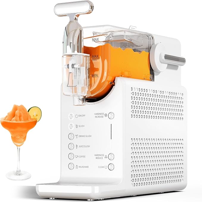 Slushie Machine for Home: 68oz Single-Tank Frozen Drink Maker with Rapid Chill Technology, Self-Cleaning System & 5 Drink Modes, Keep Drinks Cold up to 12 Hours, ETL Certified, White