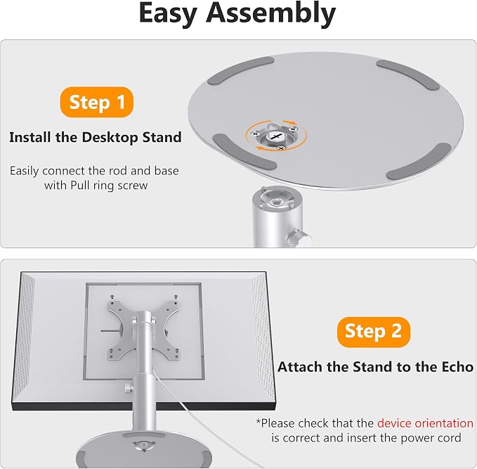Laivli Desk Stand for Show 15(Gen 1, Gen 2) and Show 21, Silver 4-Level Height Adjustable and Tiltable Holder, Aluminum Mount with Anti-Slip Base, Easy Setup Compatible with Echo Show 15/21 (Standard)