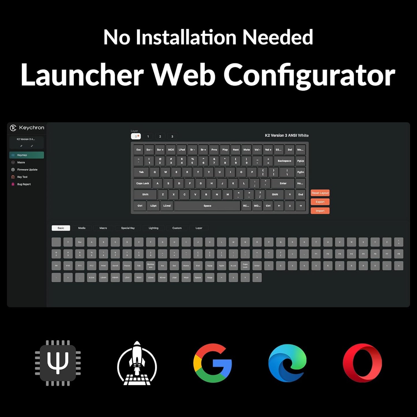 Keychron K2 75% Layout QMK Wireless and Wired Options Mechanical Keyboard Super Brown Switch, Paired with Shine-Through Double-Shot PBT Keycaps for Mac Windows-Version 3