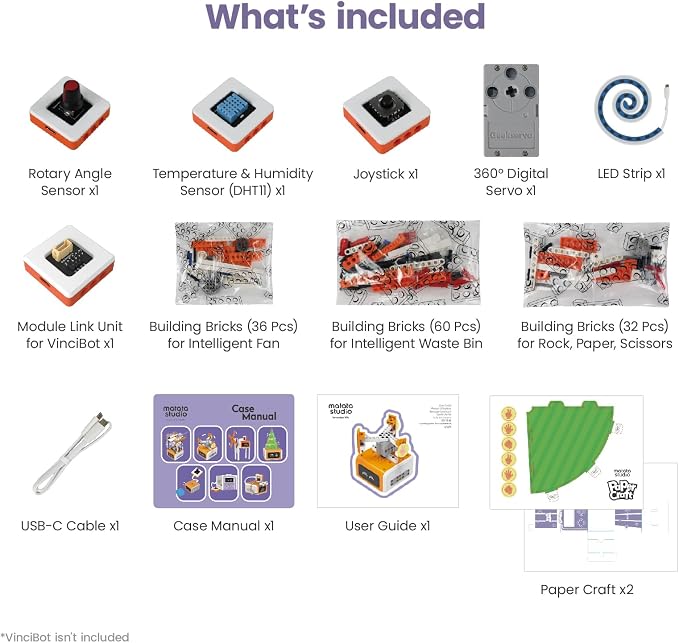 Vincibot Coding Robot with Inventor Kit for Kids 8-12