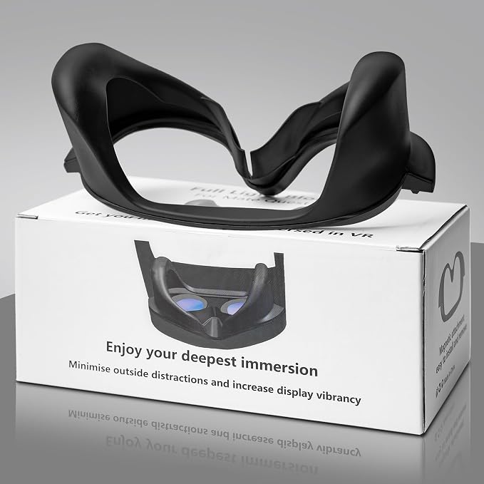 for Quest Pro Full Light Blocker,Silicone Facial Interface Magnetically attaches for VR Quest Pro Accessories