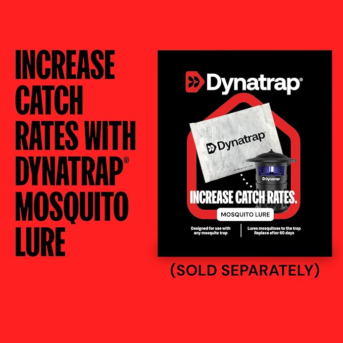 Dynatrap Outdoor Bug Trap 1/4 Acre UV LED Light Mosquito, Fly, Gnat, Moth, Wasp Trap, Chemical-Free Bug Zapper Alternative, Rechargeable and Portable Flying Insect Catcher with Cordless Capability