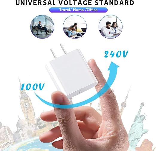 Fast iPhone 17 Charger, 20W Fast USB C Charging Block Wall Charger with 10Feet Long Usb Type C Chargers Compatible with iPhone Air/17/17Plus/17 Pro/17 ProMax/16/16 Plus/16 Pro/16e/16 ProMax/15/iPadPro