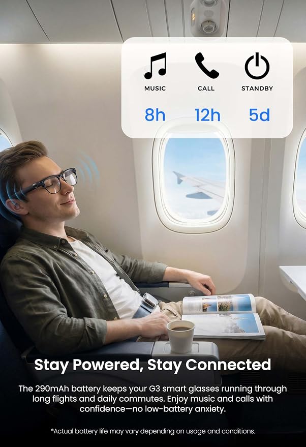 DPVR AI Smart Glasses with Camera and Bluetooth – 8MP HD Camera Glasses for Men & Women, Video Recording Glasses with Voice Assistant, 144-Language Real-Time Translation, for Travel, Work, Music, Vlog