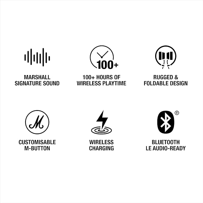 Marshall Major V Wireless On-Ear Bluetooth Headphones - 100+ Hr Playtime | Detachable Audio Cable | Microphone for Calls | Lightweight, Foldable Design for Travel - Midnight Blue