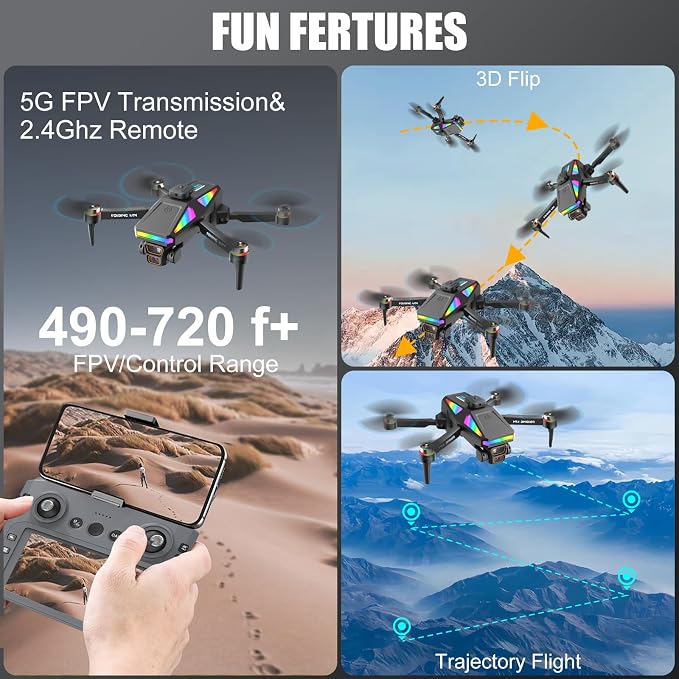 OBEST Drone With Camera 1080P Remote Control RC Quadcopter with 4.5 Inch Screen, FPV Drones for Beginners Adults Brushless Motor, 90° ESC Camera, Automatic Obstacle Avoidance, One Key Take Off/Land, 2 Batteries