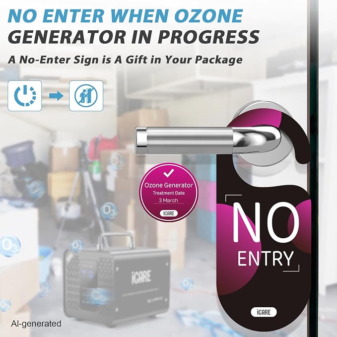 Ozone Generator 60,000mg/h & Ozone Generator Water 1000 mg/h High Capacity Smart Ozone Machine Odor Removal Commercial Ozone Odor Eliminator for Home, Smoke, Pet Odor, Car, Cleaning Fruits, Vegetables
