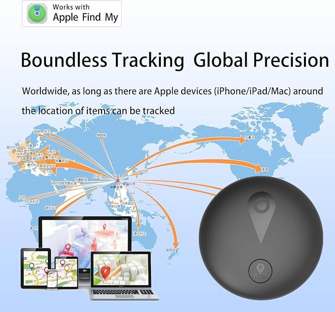 Undetectable GPS Tracker for Vehicles - Real-Time Tracking, No Monthly Fee/No SIM Card, Works with iOS Find My | Mini Hidden Magnetic GPS Locator, Ultra-Slim, IP68 Waterproof, Reliable Performance